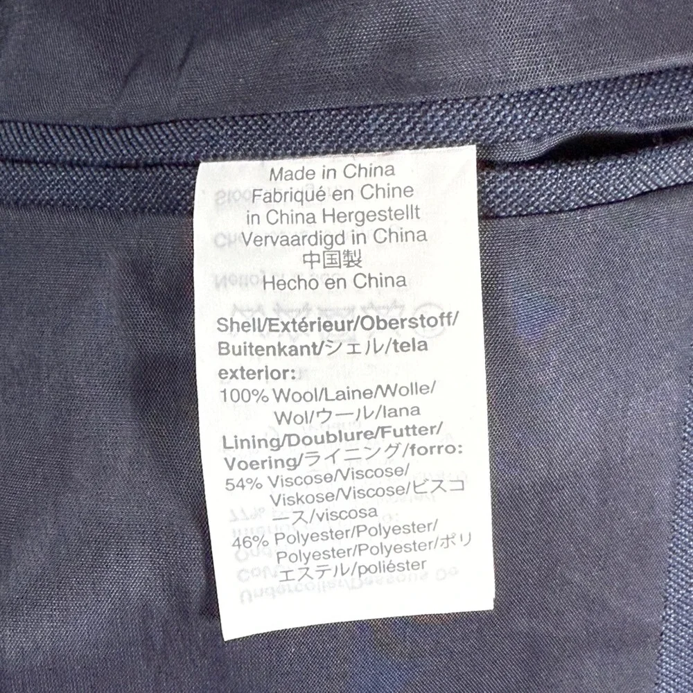J.Crew Thompson Classic Fit Suit 42L 33x32 Navy Blue Wool Two Piece Mens